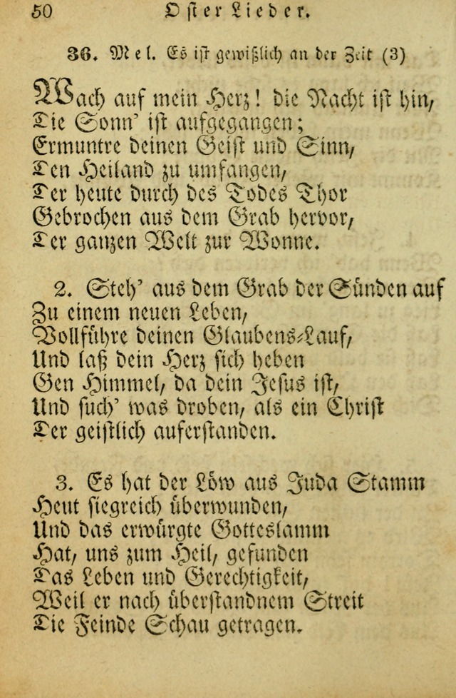 Die Gemeinschaftliche Liedersammlung: zum allgemeinen Gebrauch des wahren Gotrtesdienstes; mit einem inhalt sammt zweisachem Register versehen (4th Aufl) page 50