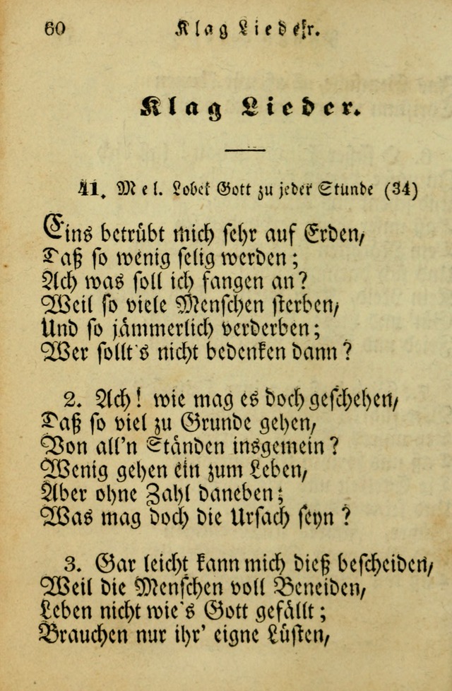 Die Gemeinschaftliche Liedersammlung: zum allgemeinen Gebrauch des wahren Gotrtesdienstes; mit einem inhalt sammt zweisachem Register versehen (4th Aufl) page 60