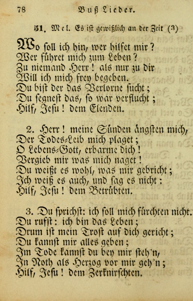 Die Gemeinschaftliche Liedersammlung: zum allgemeinen Gebrauch des wahren Gotrtesdienstes; mit einem inhalt sammt zweisachem Register versehen (4th Aufl) page 78