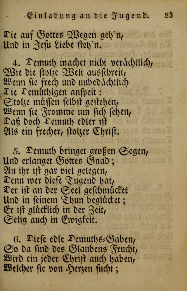 Die Gemeinschaftliche Liedersammlung: zum allgemeinen Gebrauch des wahren Gotrtesdienstes; mit einem inhalt sammt zweisachem Register versehen (4th Aufl) page 83