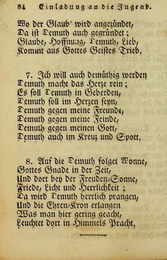 Die Gemeinschaftliche Liedersammlung: zum allgemeinen Gebrauch des wahren Gotrtesdienstes; mit einem inhalt sammt zweisachem Register versehen (4th Aufl) page 84