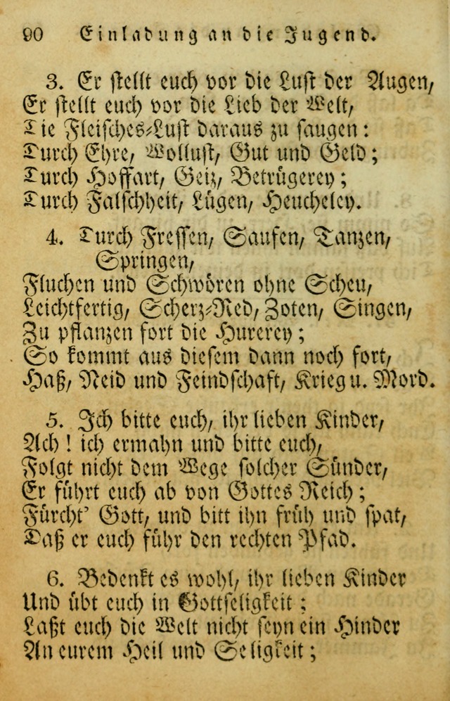 Die Gemeinschaftliche Liedersammlung: zum allgemeinen Gebrauch des wahren Gotrtesdienstes; mit einem inhalt sammt zweisachem Register versehen (4th Aufl) page 90