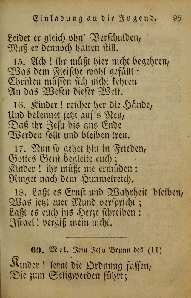 Die Gemeinschaftliche Liedersammlung: zum allgemeinen Gebrauch des wahren Gotrtesdienstes; mit einem inhalt sammt zweisachem Register versehen (4th Aufl) page 95