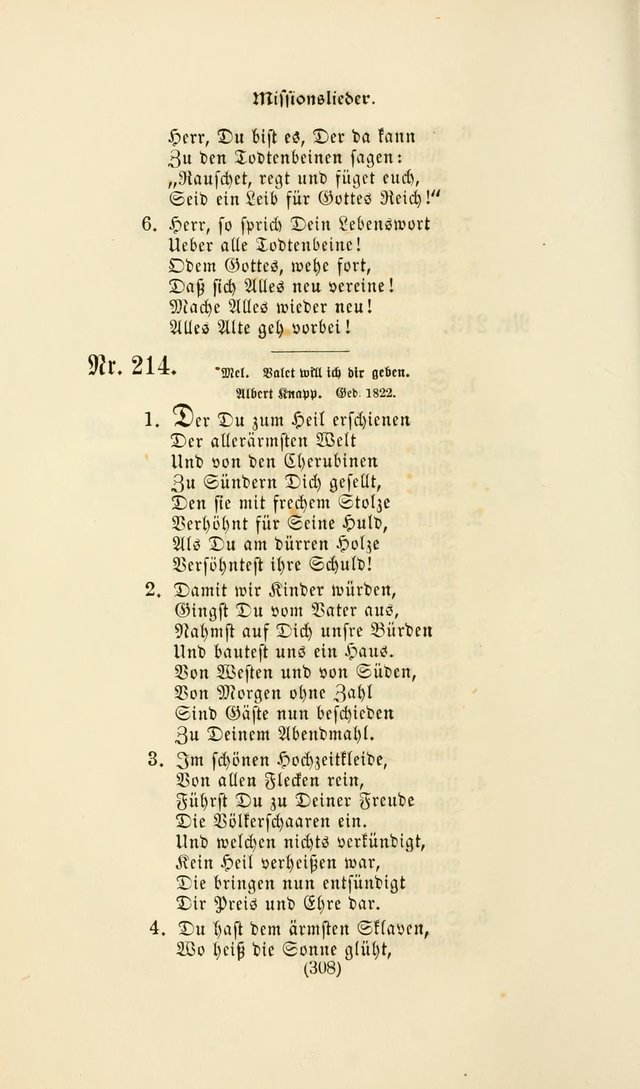 Deutsches Gesangbuch: eine auswahl geistlicher Lieder aus allen Zeiten der Christlichen Kirche page 305