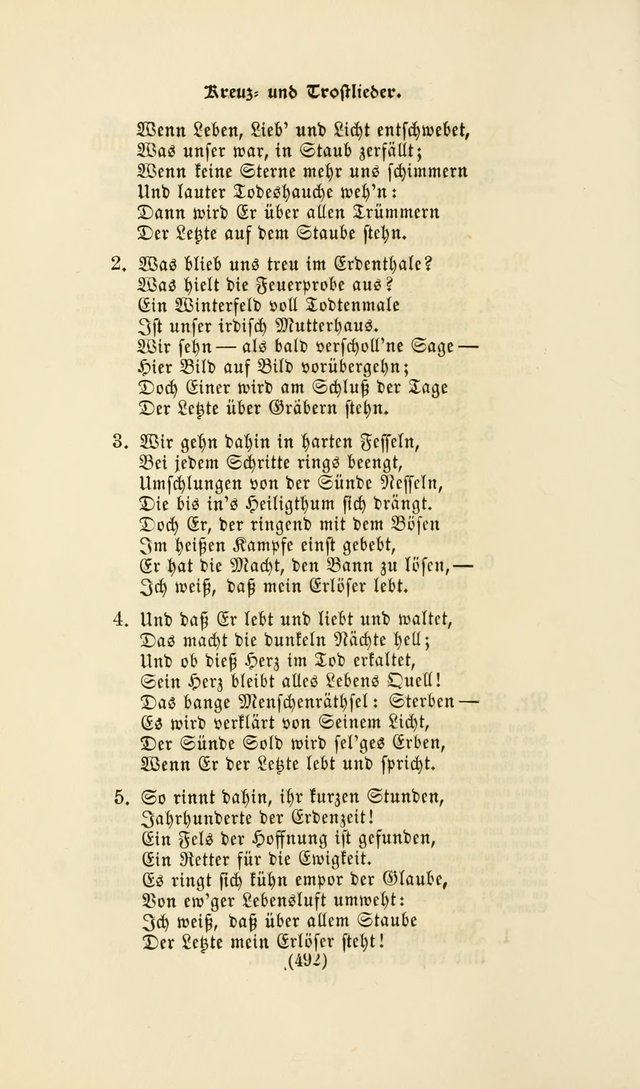 Deutsches Gesangbuch: eine auswahl geistlicher Lieder aus allen Zeiten der Christlichen Kirche page 489