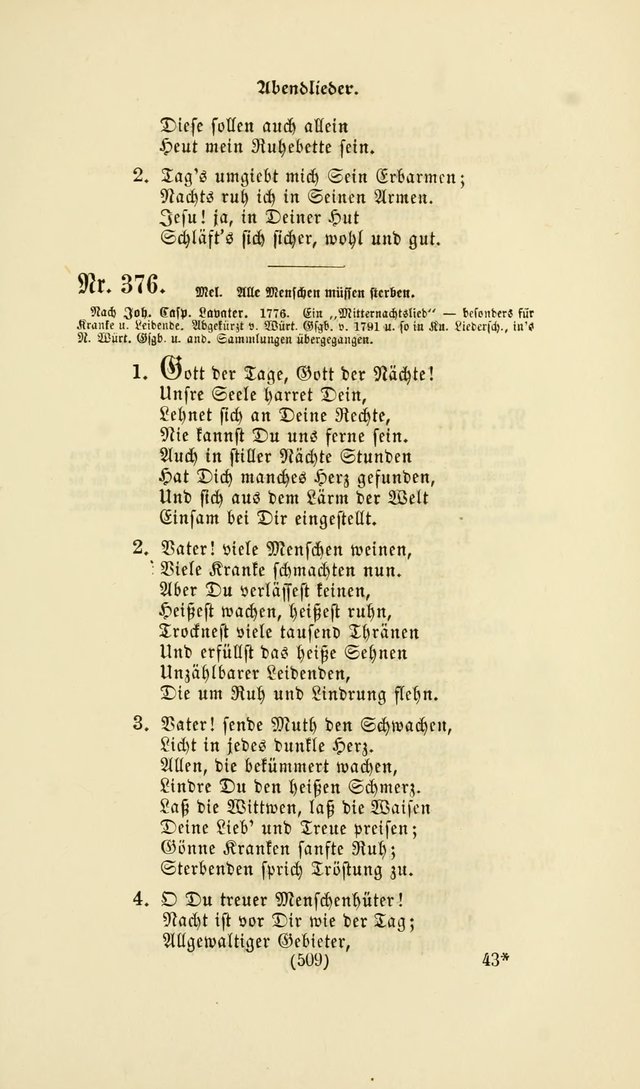 Deutsches Gesangbuch: eine auswahl geistlicher Lieder aus allen Zeiten der Christlichen Kirche page 506