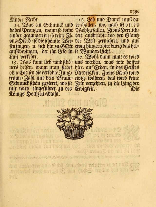 Das Gesäng Der einsamen und verlassenen Turtel-Taube, Nemlich der Christlichen Kirche: oder geistliche u. erfahrungs-volle liedens u. libes-gethöne, als darinnen bendes die volrkost der neuen welt... page 139