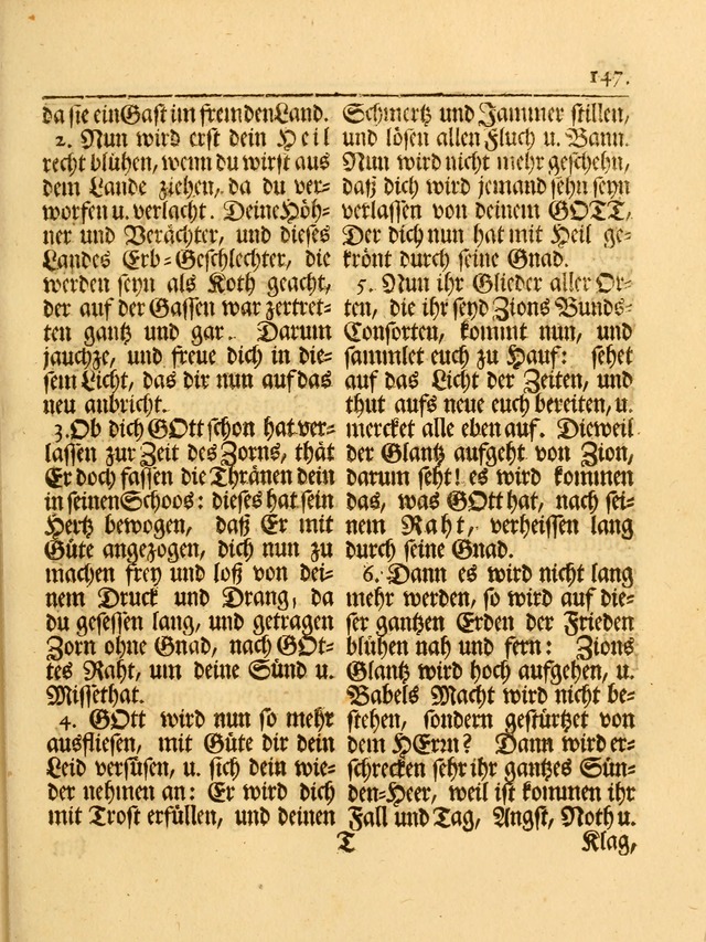 Das Gesäng Der einsamen und verlassenen Turtel-Taube, Nemlich der Christlichen Kirche: oder geistliche u. erfahrungs-volle liedens u. libes-gethöne, als darinnen bendes die volrkost der neuen welt... page 147