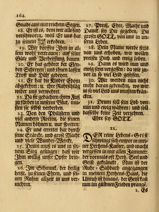 Das Gesäng Der einsamen und verlassenen Turtel-Taube, Nemlich der Christlichen Kirche: oder geistliche u. erfahrungs-volle liedens u. libes-gethöne, als darinnen bendes die volrkost der neuen welt... page 164