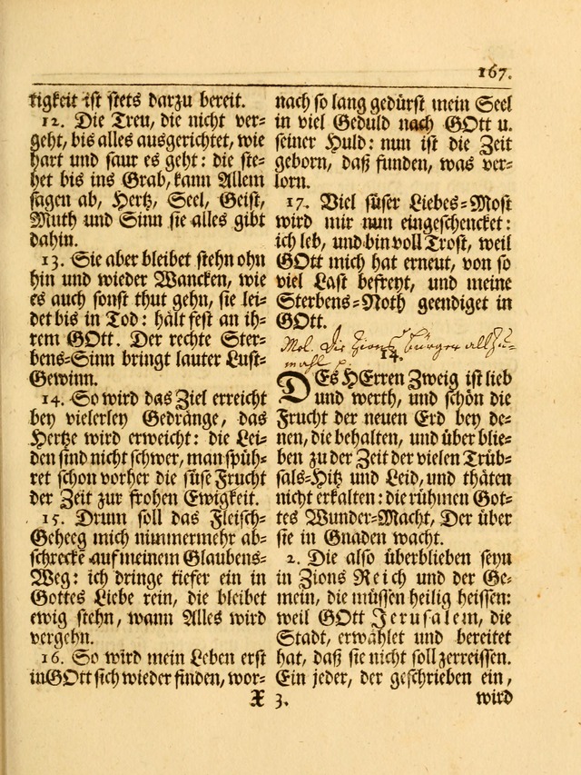 Das Gesäng Der einsamen und verlassenen Turtel-Taube, Nemlich der Christlichen Kirche: oder geistliche u. erfahrungs-volle liedens u. libes-gethöne, als darinnen bendes die volrkost der neuen welt... page 167