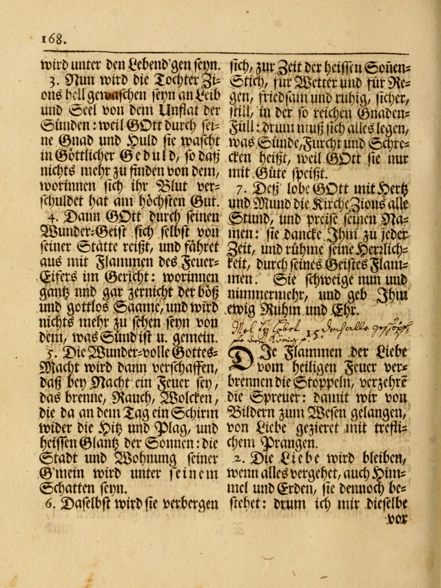 Das Gesäng Der einsamen und verlassenen Turtel-Taube, Nemlich der Christlichen Kirche: oder geistliche u. erfahrungs-volle liedens u. libes-gethöne, als darinnen bendes die volrkost der neuen welt... page 168