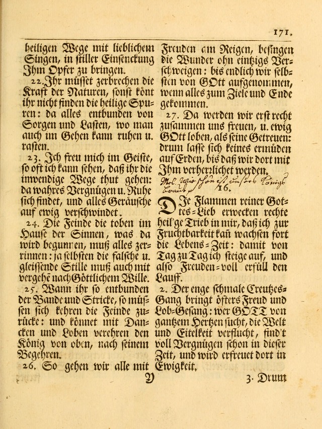 Das Gesäng Der einsamen und verlassenen Turtel-Taube, Nemlich der Christlichen Kirche: oder geistliche u. erfahrungs-volle liedens u. libes-gethöne, als darinnen bendes die volrkost der neuen welt... page 171