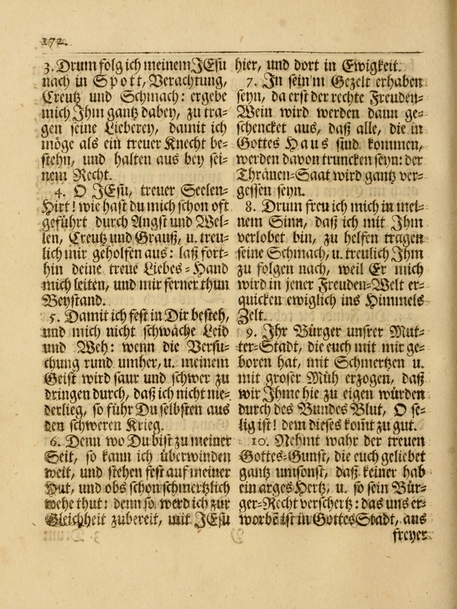 Das Gesäng Der einsamen und verlassenen Turtel-Taube, Nemlich der Christlichen Kirche: oder geistliche u. erfahrungs-volle liedens u. libes-gethöne, als darinnen bendes die volrkost der neuen welt... page 172