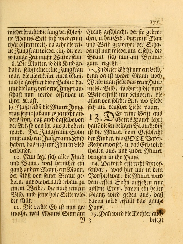 Das Gesäng Der einsamen und verlassenen Turtel-Taube, Nemlich der Christlichen Kirche: oder geistliche u. erfahrungs-volle liedens u. libes-gethöne, als darinnen bendes die volrkost der neuen welt... page 175