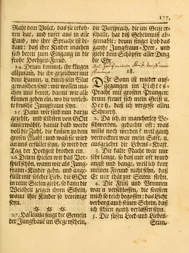 Das Gesäng Der einsamen und verlassenen Turtel-Taube, Nemlich der Christlichen Kirche: oder geistliche u. erfahrungs-volle liedens u. libes-gethöne, als darinnen bendes die volrkost der neuen welt... page 177