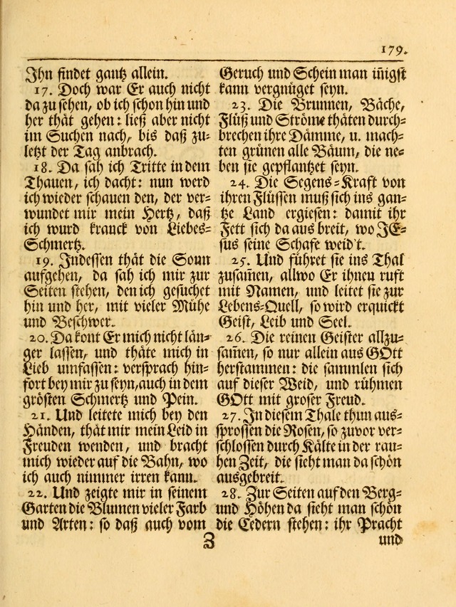 Das Gesäng Der einsamen und verlassenen Turtel-Taube, Nemlich der Christlichen Kirche: oder geistliche u. erfahrungs-volle liedens u. libes-gethöne, als darinnen bendes die volrkost der neuen welt... page 179