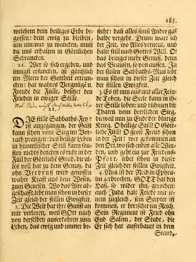 Das Gesäng Der einsamen und verlassenen Turtel-Taube, Nemlich der Christlichen Kirche: oder geistliche u. erfahrungs-volle liedens u. libes-gethöne, als darinnen bendes die volrkost der neuen welt... page 185