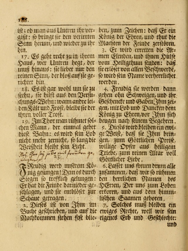 Das Gesäng Der einsamen und verlassenen Turtel-Taube, Nemlich der Christlichen Kirche: oder geistliche u. erfahrungs-volle liedens u. libes-gethöne, als darinnen bendes die volrkost der neuen welt... page 188