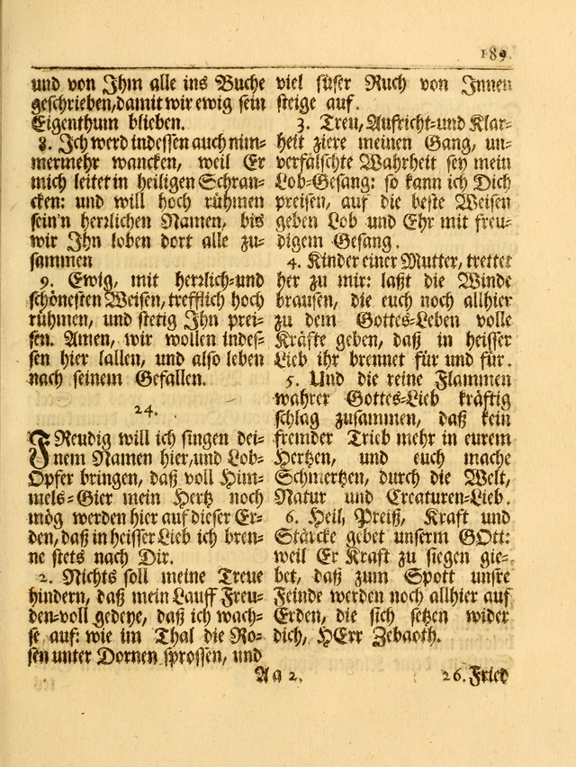 Das Gesäng Der einsamen und verlassenen Turtel-Taube, Nemlich der Christlichen Kirche: oder geistliche u. erfahrungs-volle liedens u. libes-gethöne, als darinnen bendes die volrkost der neuen welt... page 189