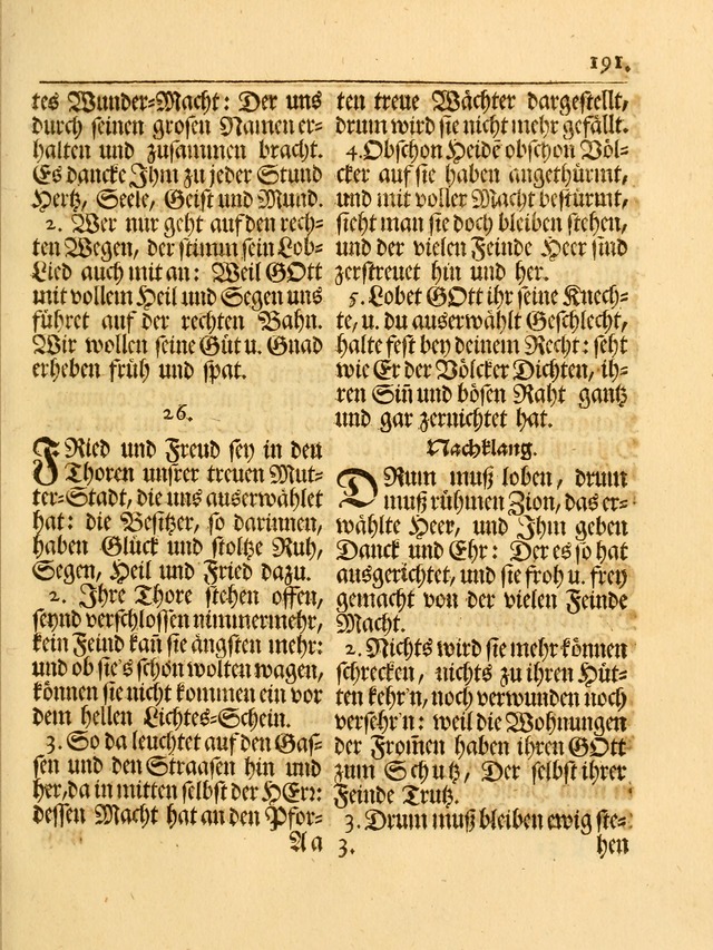 Das Gesäng Der einsamen und verlassenen Turtel-Taube, Nemlich der Christlichen Kirche: oder geistliche u. erfahrungs-volle liedens u. libes-gethöne, als darinnen bendes die volrkost der neuen welt... page 191