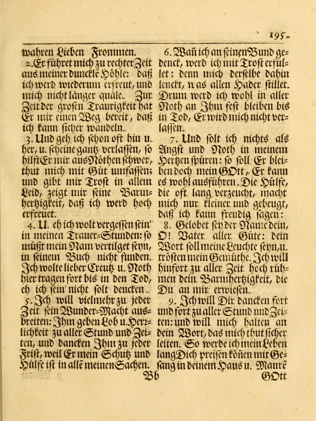 Das Gesäng Der einsamen und verlassenen Turtel-Taube, Nemlich der Christlichen Kirche: oder geistliche u. erfahrungs-volle liedens u. libes-gethöne, als darinnen bendes die volrkost der neuen welt... page 195