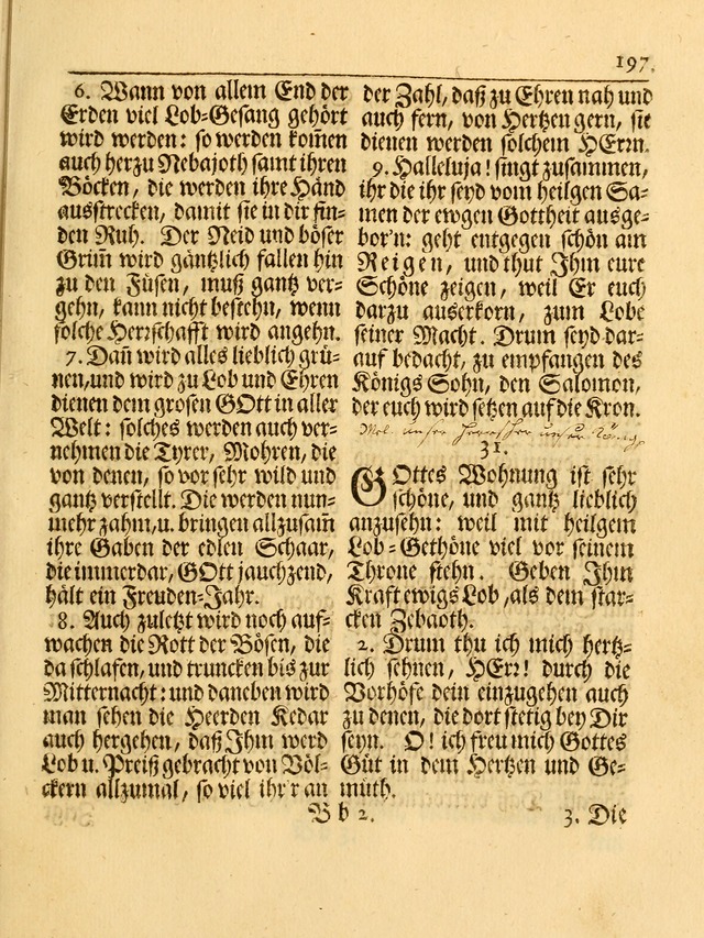 Das Gesäng Der einsamen und verlassenen Turtel-Taube, Nemlich der Christlichen Kirche: oder geistliche u. erfahrungs-volle liedens u. libes-gethöne, als darinnen bendes die volrkost der neuen welt... page 197