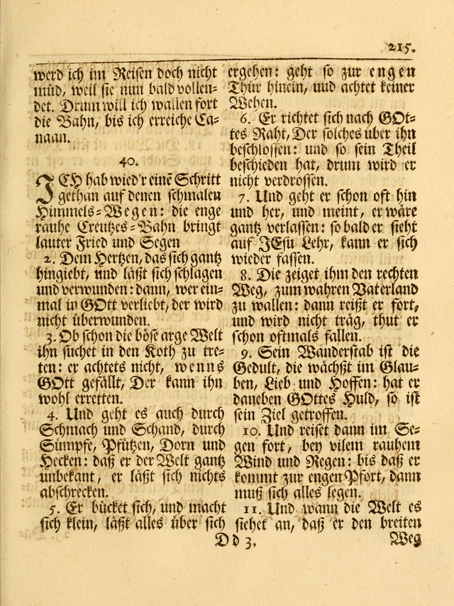 Das Gesäng Der einsamen und verlassenen Turtel-Taube, Nemlich der Christlichen Kirche: oder geistliche u. erfahrungs-volle liedens u. libes-gethöne, als darinnen bendes die volrkost der neuen welt... page 215