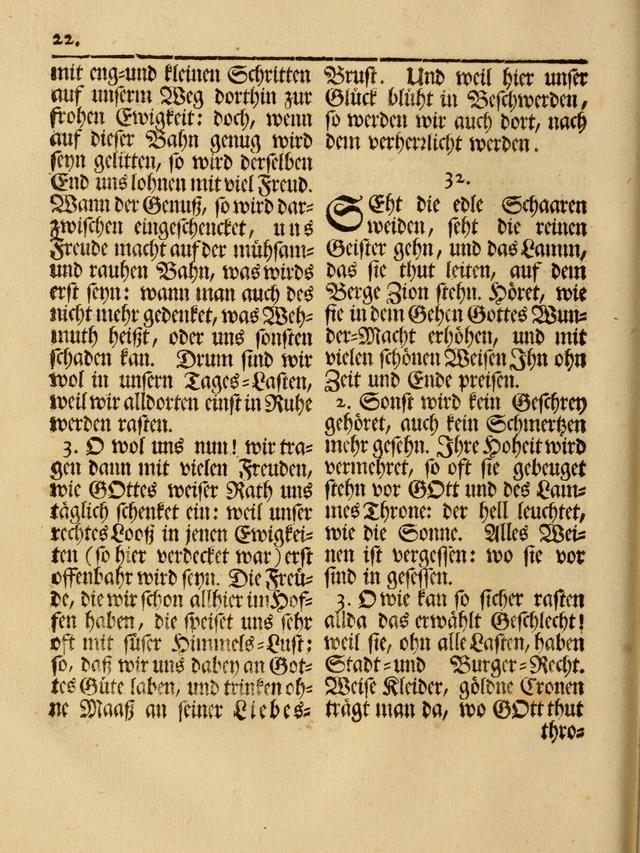 Das Gesäng Der einsamen und verlassenen Turtel-Taube, Nemlich der Christlichen Kirche: oder geistliche u. erfahrungs-volle liedens u. libes-gethöne, als darinnen bendes die volrkost der neuen welt... page 22