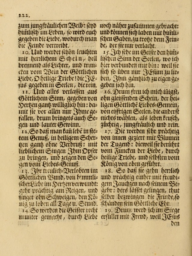 Das Gesäng Der einsamen und verlassenen Turtel-Taube, Nemlich der Christlichen Kirche: oder geistliche u. erfahrungs-volle liedens u. libes-gethöne, als darinnen bendes die volrkost der neuen welt... page 222