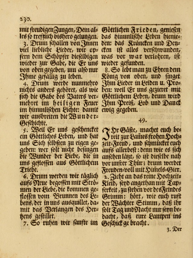 Das Gesäng Der einsamen und verlassenen Turtel-Taube, Nemlich der Christlichen Kirche: oder geistliche u. erfahrungs-volle liedens u. libes-gethöne, als darinnen bendes die volrkost der neuen welt... page 230