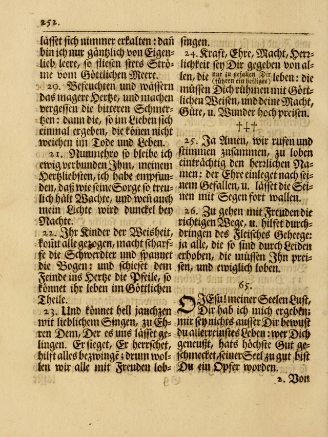 Das Gesäng Der einsamen und verlassenen Turtel-Taube, Nemlich der Christlichen Kirche: oder geistliche u. erfahrungs-volle liedens u. libes-gethöne, als darinnen bendes die volrkost der neuen welt... page 252