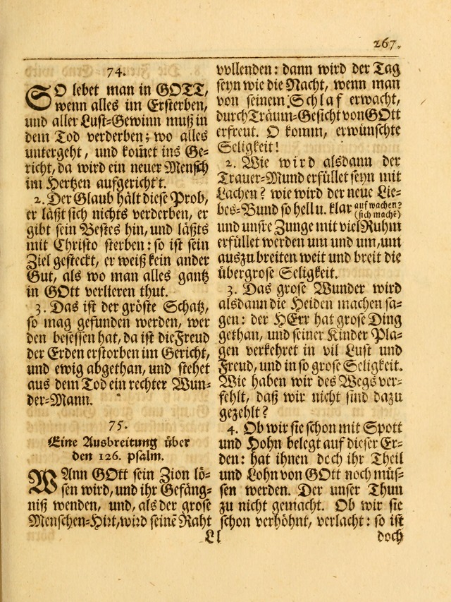 Das Gesäng Der einsamen und verlassenen Turtel-Taube, Nemlich der Christlichen Kirche: oder geistliche u. erfahrungs-volle liedens u. libes-gethöne, als darinnen bendes die volrkost der neuen welt... page 267