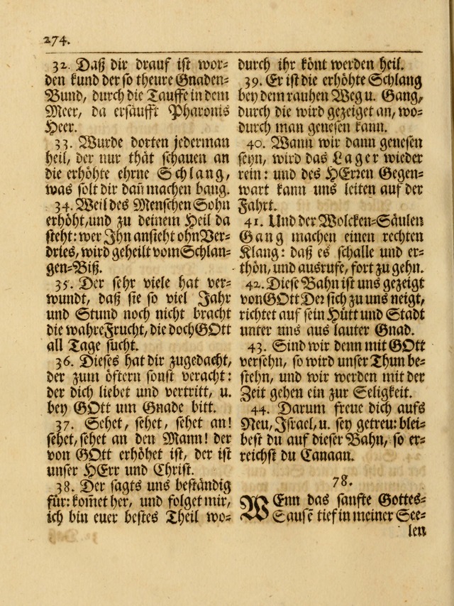 Das Gesäng Der einsamen und verlassenen Turtel-Taube, Nemlich der Christlichen Kirche: oder geistliche u. erfahrungs-volle liedens u. libes-gethöne, als darinnen bendes die volrkost der neuen welt... page 274