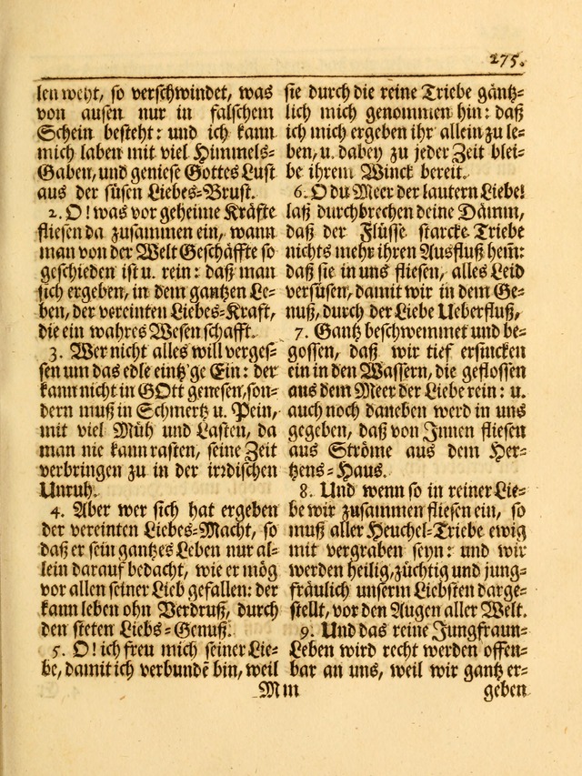 Das Gesäng Der einsamen und verlassenen Turtel-Taube, Nemlich der Christlichen Kirche: oder geistliche u. erfahrungs-volle liedens u. libes-gethöne, als darinnen bendes die volrkost der neuen welt... page 275