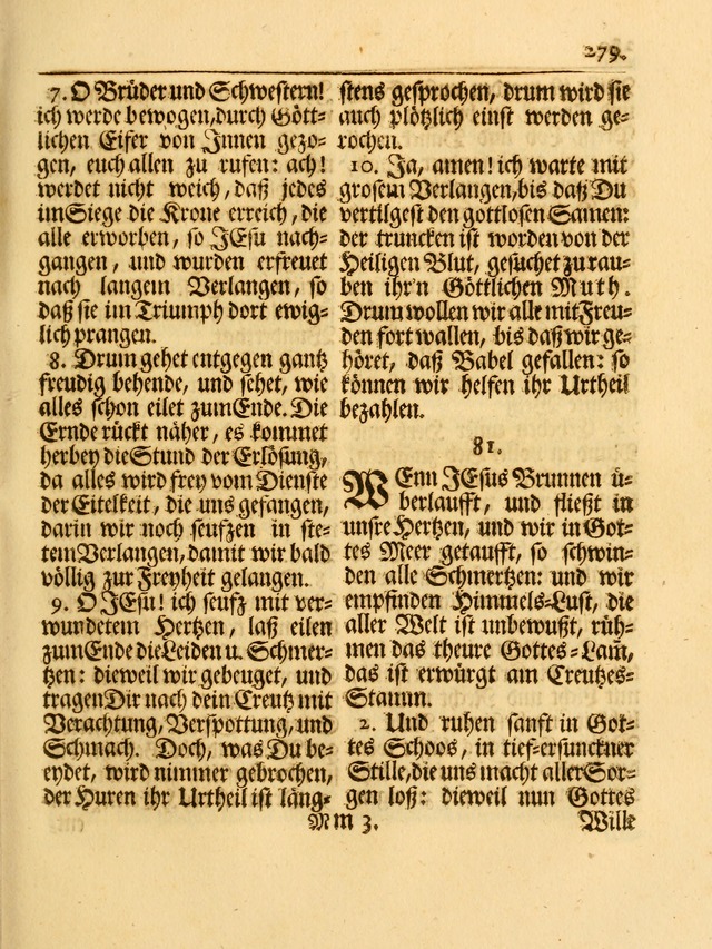 Das Gesäng Der einsamen und verlassenen Turtel-Taube, Nemlich der Christlichen Kirche: oder geistliche u. erfahrungs-volle liedens u. libes-gethöne, als darinnen bendes die volrkost der neuen welt... page 279