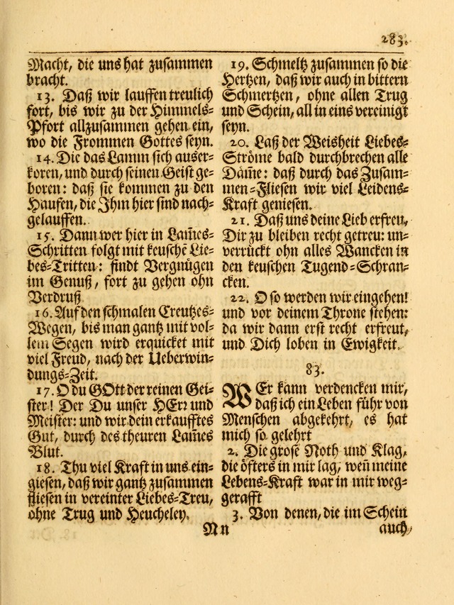 Das Gesäng Der einsamen und verlassenen Turtel-Taube, Nemlich der Christlichen Kirche: oder geistliche u. erfahrungs-volle liedens u. libes-gethöne, als darinnen bendes die volrkost der neuen welt... page 283