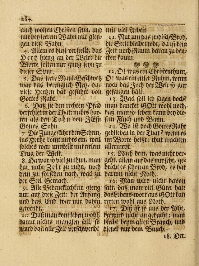 Das Gesäng Der einsamen und verlassenen Turtel-Taube, Nemlich der Christlichen Kirche: oder geistliche u. erfahrungs-volle liedens u. libes-gethöne, als darinnen bendes die volrkost der neuen welt... page 284