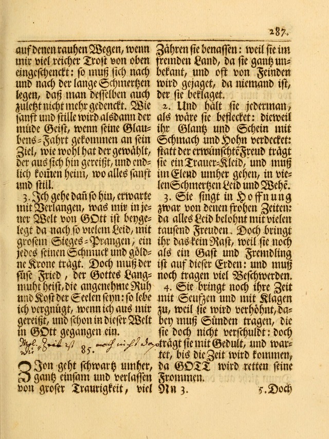 Das Gesäng Der einsamen und verlassenen Turtel-Taube, Nemlich der Christlichen Kirche: oder geistliche u. erfahrungs-volle liedens u. libes-gethöne, als darinnen bendes die volrkost der neuen welt... page 287