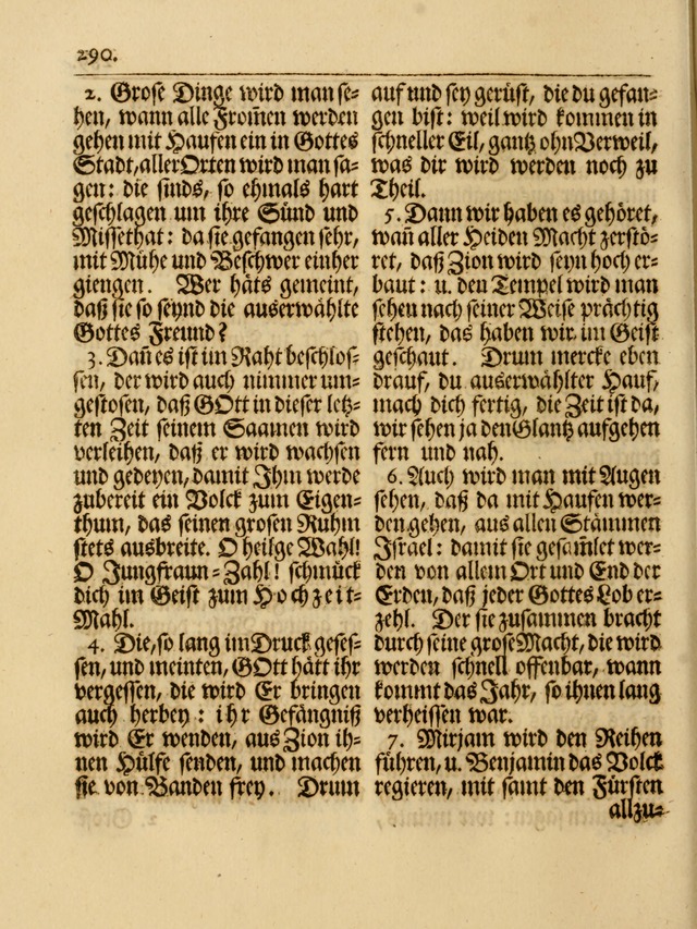 Das Gesäng Der einsamen und verlassenen Turtel-Taube, Nemlich der Christlichen Kirche: oder geistliche u. erfahrungs-volle liedens u. libes-gethöne, als darinnen bendes die volrkost der neuen welt... page 290