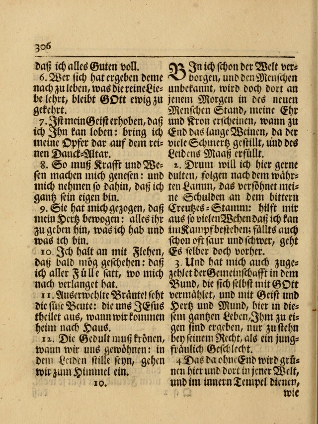 Das Gesäng Der einsamen und verlassenen Turtel-Taube, Nemlich der Christlichen Kirche: oder geistliche u. erfahrungs-volle liedens u. libes-gethöne, als darinnen bendes die volrkost der neuen welt... page 306