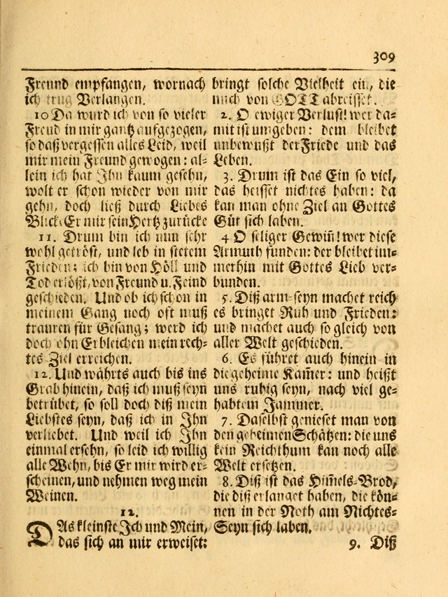 Das Gesäng Der einsamen und verlassenen Turtel-Taube, Nemlich der Christlichen Kirche: oder geistliche u. erfahrungs-volle liedens u. libes-gethöne, als darinnen bendes die volrkost der neuen welt... page 309