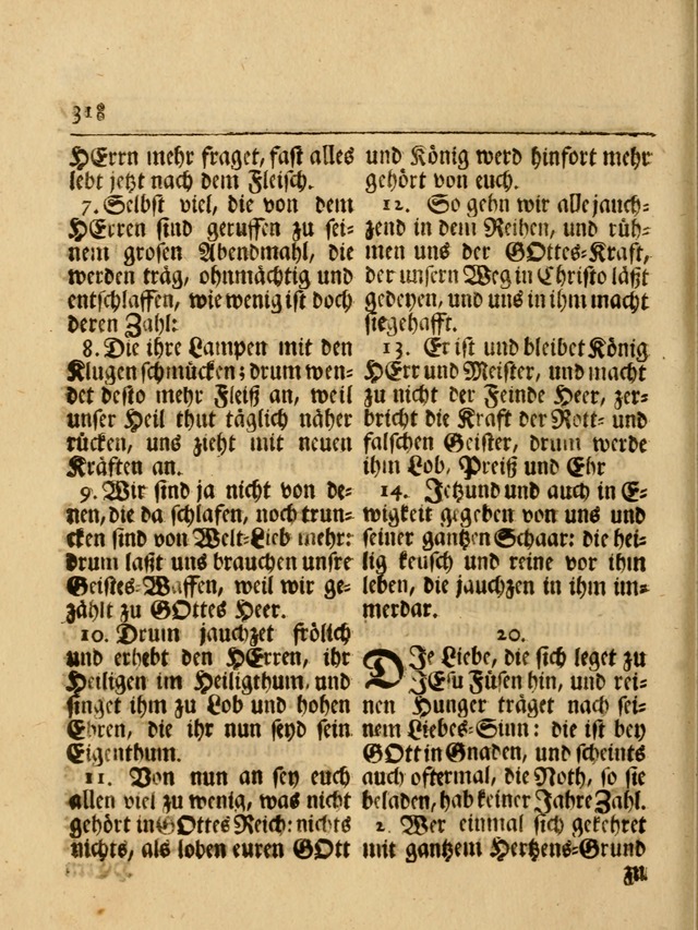 Das Gesäng Der einsamen und verlassenen Turtel-Taube, Nemlich der Christlichen Kirche: oder geistliche u. erfahrungs-volle liedens u. libes-gethöne, als darinnen bendes die volrkost der neuen welt... page 318