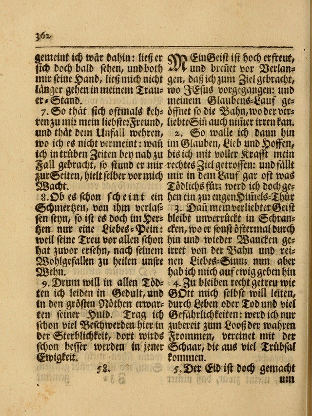 Das Gesäng Der einsamen und verlassenen Turtel-Taube, Nemlich der Christlichen Kirche: oder geistliche u. erfahrungs-volle liedens u. libes-gethöne, als darinnen bendes die volrkost der neuen welt... page 362