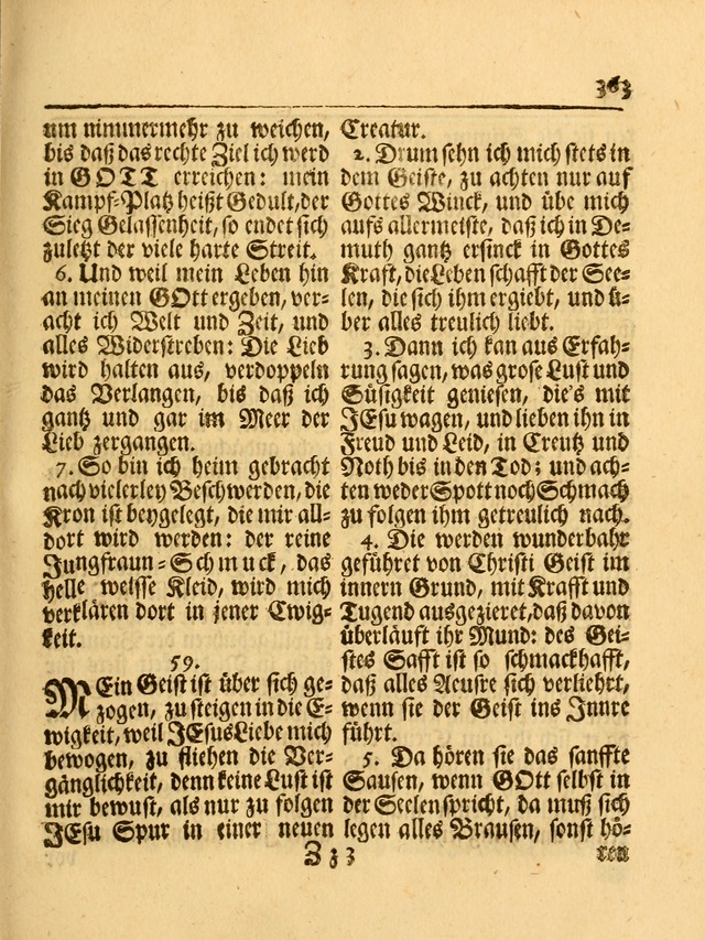 Das Gesäng Der einsamen und verlassenen Turtel-Taube, Nemlich der Christlichen Kirche: oder geistliche u. erfahrungs-volle liedens u. libes-gethöne, als darinnen bendes die volrkost der neuen welt... page 363