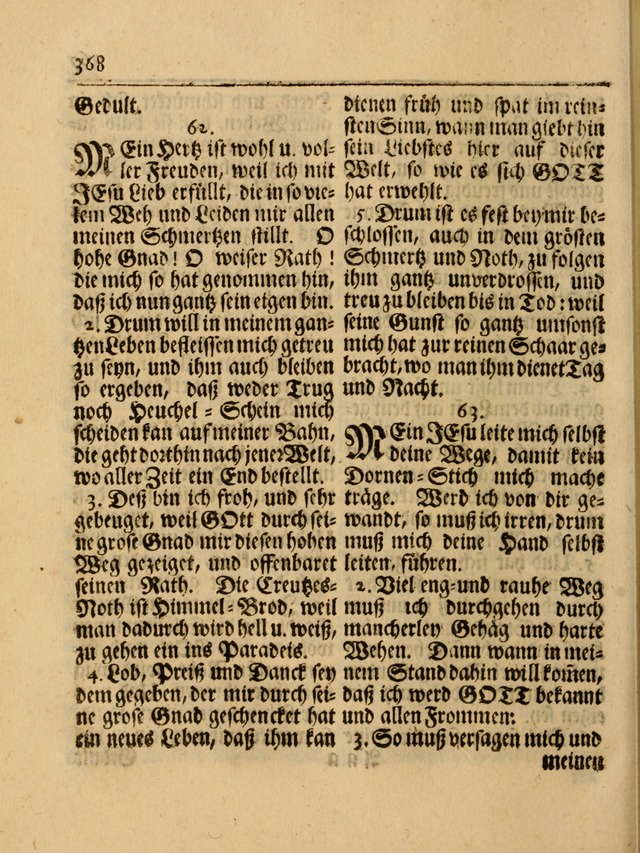 Das Gesäng Der einsamen und verlassenen Turtel-Taube, Nemlich der Christlichen Kirche: oder geistliche u. erfahrungs-volle liedens u. libes-gethöne, als darinnen bendes die volrkost der neuen welt... page 368