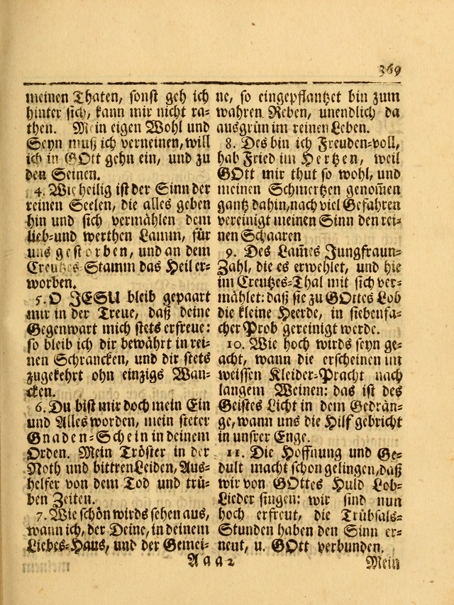 Das Gesäng Der einsamen und verlassenen Turtel-Taube, Nemlich der Christlichen Kirche: oder geistliche u. erfahrungs-volle liedens u. libes-gethöne, als darinnen bendes die volrkost der neuen welt... page 369