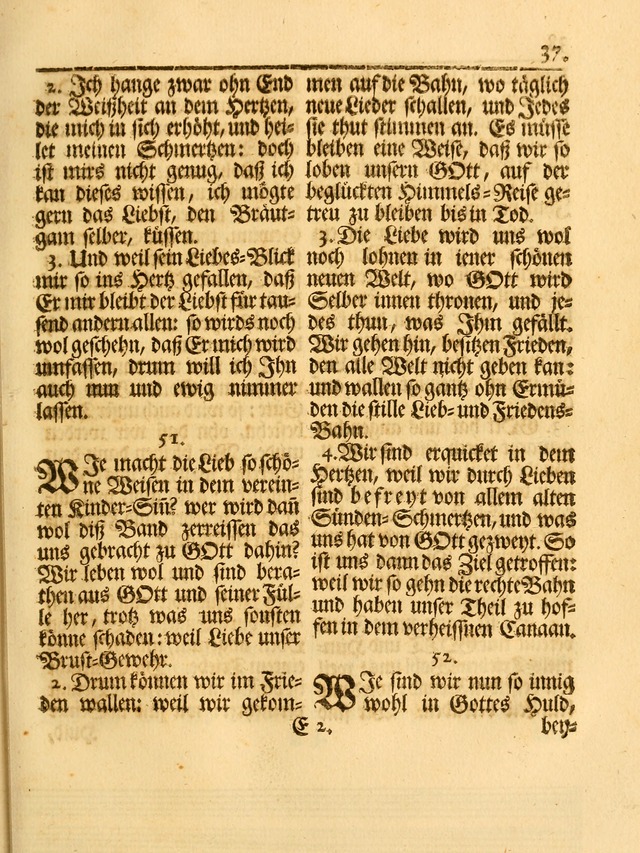 Das Gesäng Der einsamen und verlassenen Turtel-Taube, Nemlich der Christlichen Kirche: oder geistliche u. erfahrungs-volle liedens u. libes-gethöne, als darinnen bendes die volrkost der neuen welt... page 37