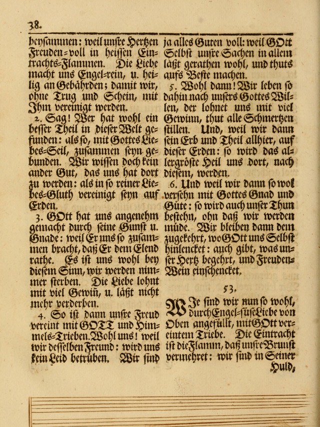 Das Gesäng Der einsamen und verlassenen Turtel-Taube, Nemlich der Christlichen Kirche: oder geistliche u. erfahrungs-volle liedens u. libes-gethöne, als darinnen bendes die volrkost der neuen welt... page 38