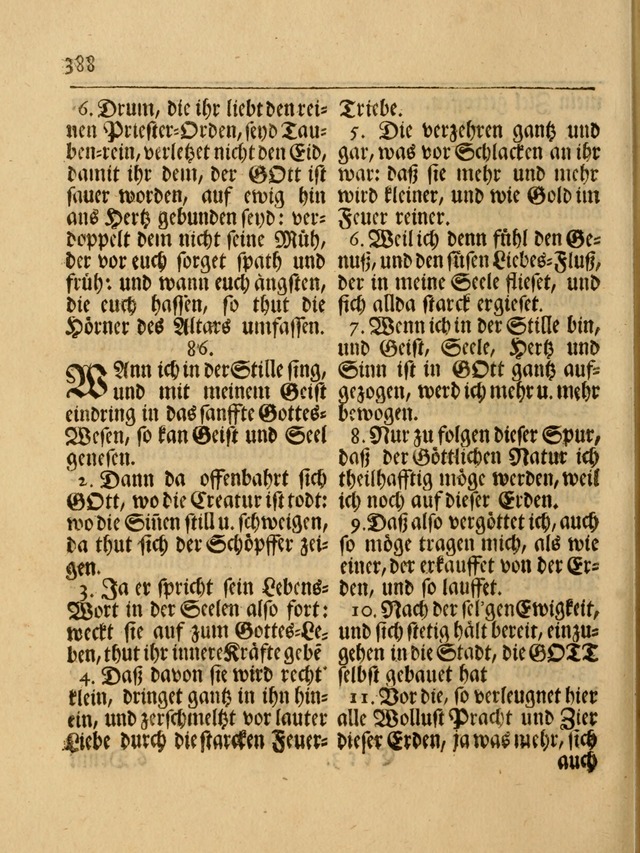 Das Gesäng Der einsamen und verlassenen Turtel-Taube, Nemlich der Christlichen Kirche: oder geistliche u. erfahrungs-volle liedens u. libes-gethöne, als darinnen bendes die volrkost der neuen welt... page 388