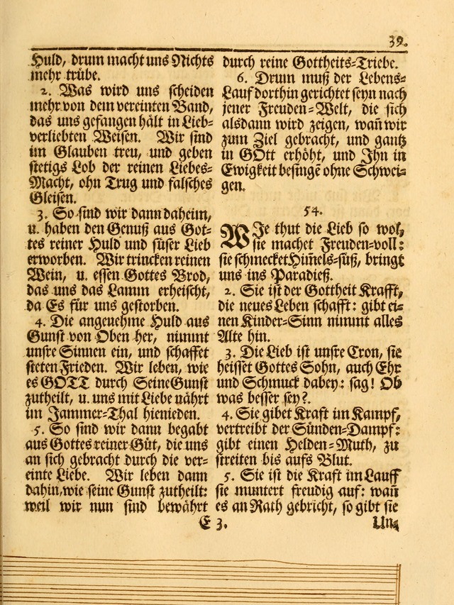 Das Gesäng Der einsamen und verlassenen Turtel-Taube, Nemlich der Christlichen Kirche: oder geistliche u. erfahrungs-volle liedens u. libes-gethöne, als darinnen bendes die volrkost der neuen welt... page 39